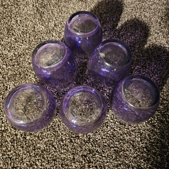Purple Ombre Glassware Goddess Priestess 6oz Cups Crown Ritualware Set of 6 - Picture 8 of 10